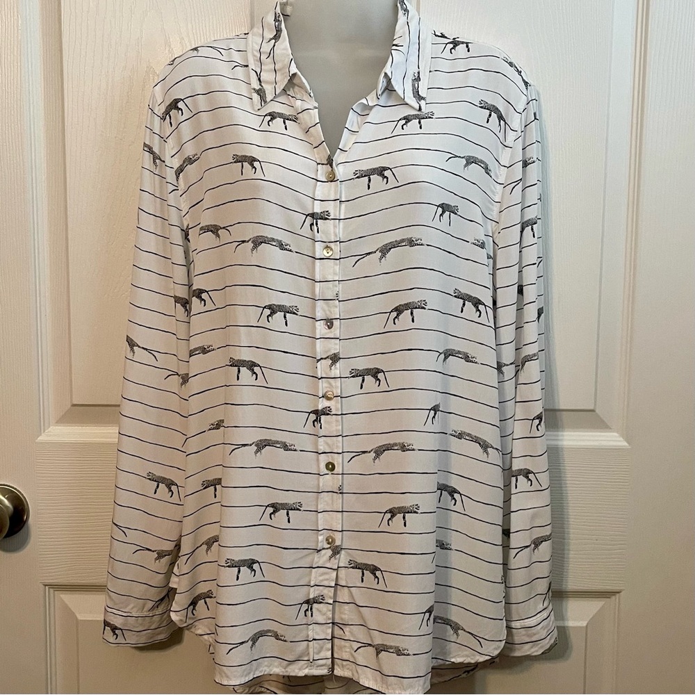 Jane And Delancey Womens Top Size XL Tiger Statement Capsule Bold Print